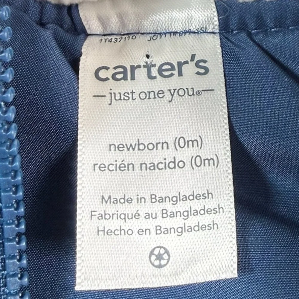 NWT JUST ONE YOU BY CARTER'S Newborn Boys' Navy Blue Sherpa‎ Collar Puffer Vest